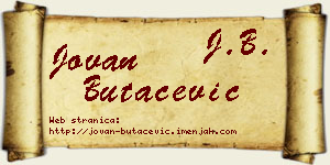 Jovan Butačević vizit kartica